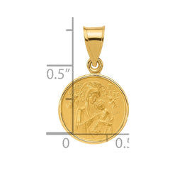 14k Polished and Satin Solid Our Lady of Perpetual Help Medal
