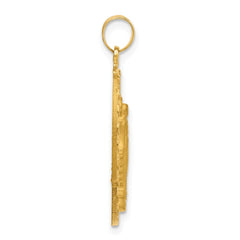 14k Satin and Polished Miraculous Medal Solid Oval Pendant - 3