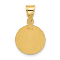 14k Polished and Satin Solid Our Guardian Angel Medal