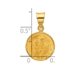 14k Polished and Satin Solid St Joseph Medal