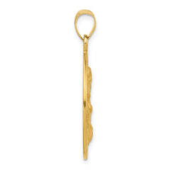 14k Polished and Satin Solid St Joseph Medal - 2
