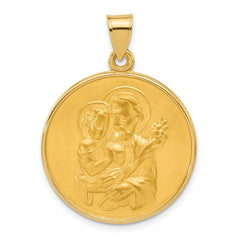 14k Polished and Satin Solid St Joseph Medal - 2