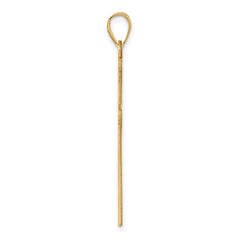 14k Florentine Satin Cross Pendant - 2
