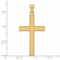 14k Florentine Satin Cross Pendant - 2