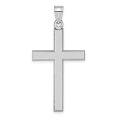 14k White Gold Florentine Satin Cross Pendant - 3