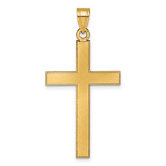 14k Florentine Satin Cross Pendant - 2