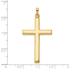 14k Hollow Cross Pendant - 20
