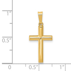 14k Hollow Cross Pendant - 21