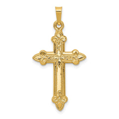 14k Fleur De Lis Cross Pendant - 5