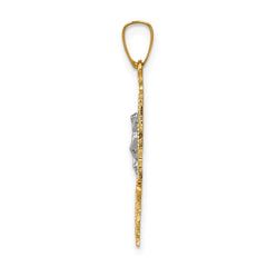 14k Two-tone Cara Vaca Crucifix Pendant - 2