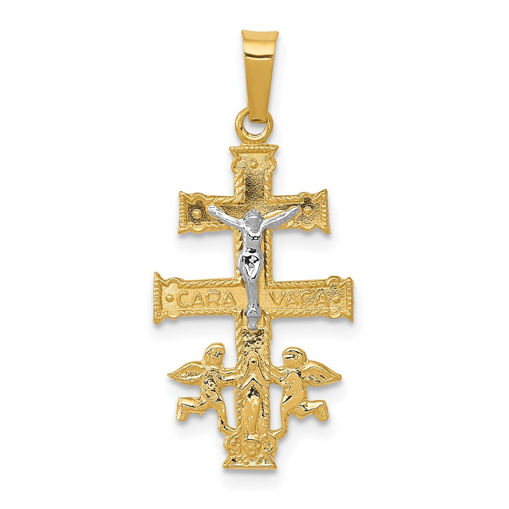 14k Two-tone Cara Vaca Crucifix Pendant - 2