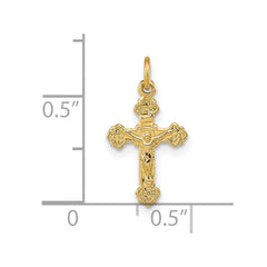 14k INRI Hollow Crucifix Pendant - 2