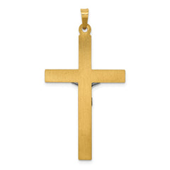 14k Two-tone INRI Hollow Crucifix Pendant - 13