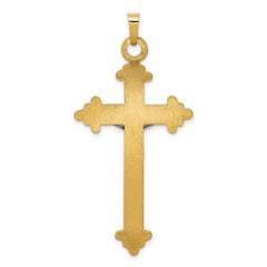 14k Two-tone INRI Hollow Crucifix Pendant - 8