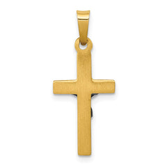 14k Two-tone INRI Hollow Crucifix Pendant - 14