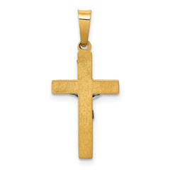 14k Two-tone INRI Hollow Crucifix Pendant - 15