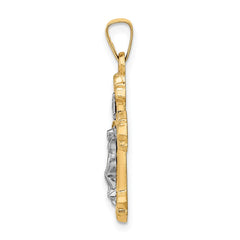 14k Two-tone INRI Hollow Crucifix Pendant - 3