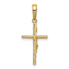 14k INRI Hollow Crucifix Pendant - 3