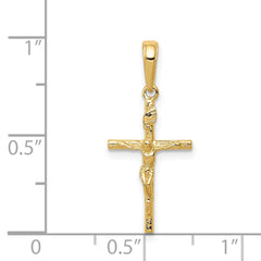 14k INRI Hollow Crucifix Pendant - 3