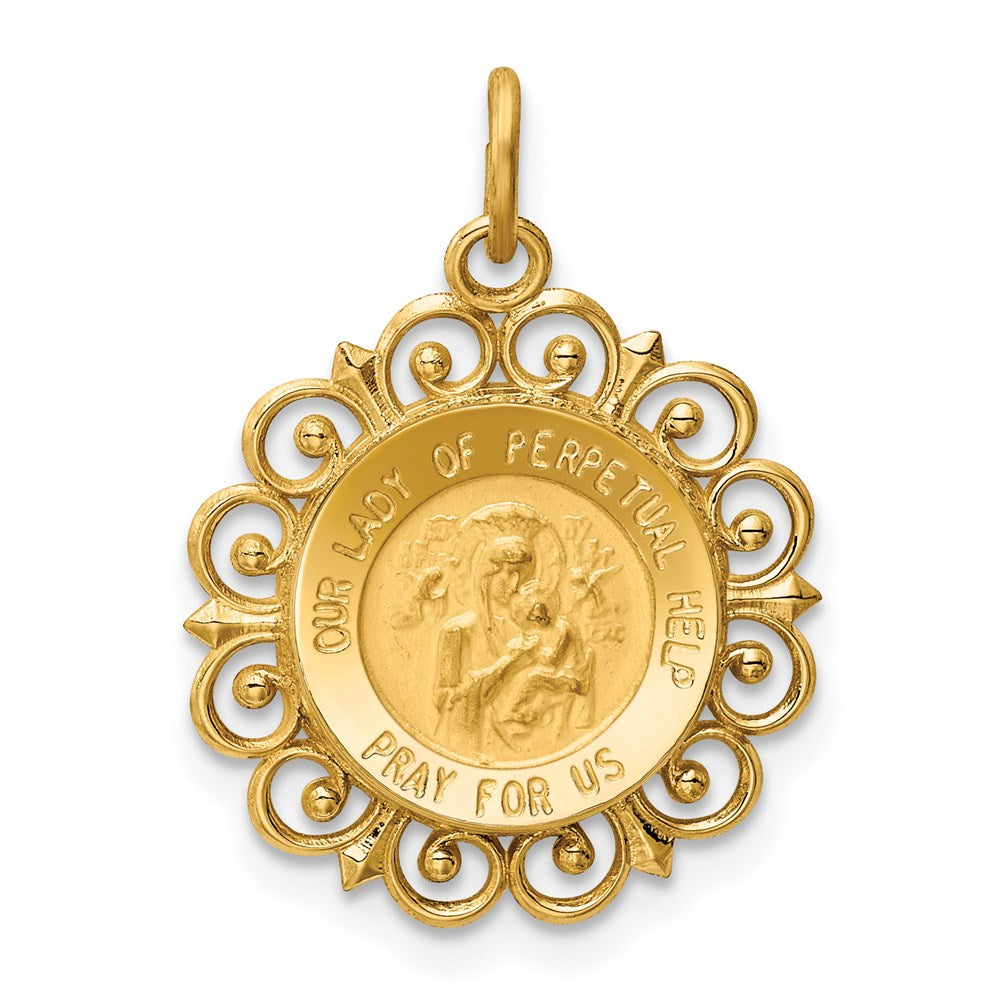 14k Our Lady of Perpetual Help Medal Charm - 2