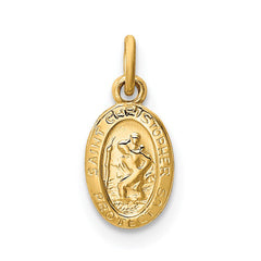 14k Saint Christopher Medal Charm - 7