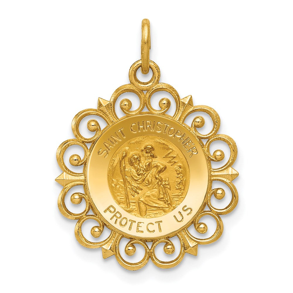 14k Saint Christopher Medal Charm - 4