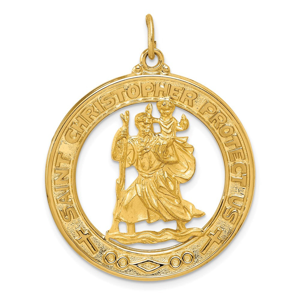 14k Saint Christopher Medal Pendant - 11