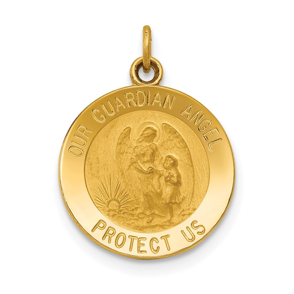14k Guardian Angel Medal Charm - 2