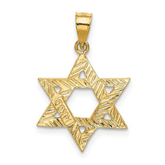 14k Solid Satin Star of David Charm - 2