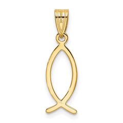 14k Ichthus Fish Pendant - 2