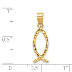 14k Ichthus Fish Pendant - 2