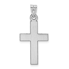 14k White Gold Cross Pendant - 8