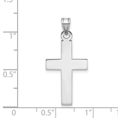 14k White Gold Cross Pendant - 8