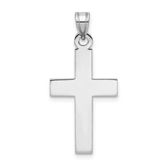14k White Gold Cross Pendant - 8
