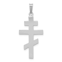14k White Gold Eastern Orthodox Cross Pendant - 2