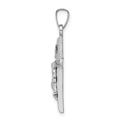 14k White Gold INRI Crucifix Charm - 5