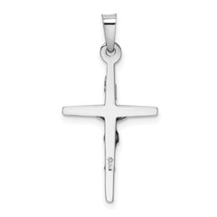 14k White Gold INRI Crucifix Charm - 5
