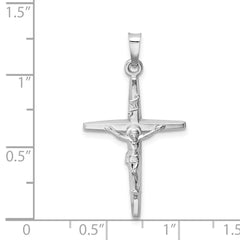 14k White Gold INRI Crucifix Charm - 4