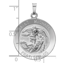 14k White Gold Saint Michael Medal Pendant