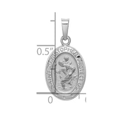 14k White Gold Saint Christopher Medal Charm - 3