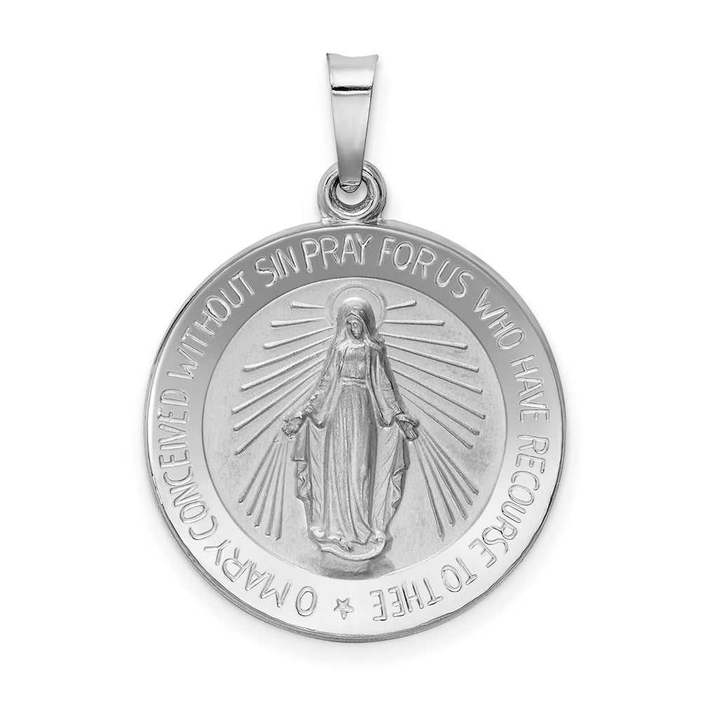 14k White Gold Miraculous Medal - 2