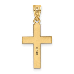 14K Polished Cross Charm - 5