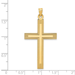14k Laser Etched Cross Charm - 2