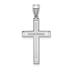 14k White Gold Cross Pendant - 9