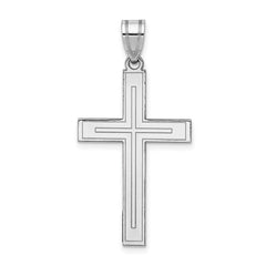 14k White Gold Cross Pendant - 23