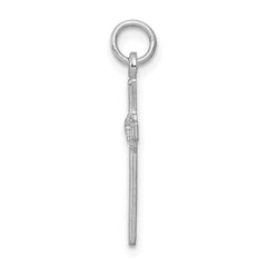 14k White Gold Cross Charm - 6