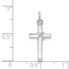 14k White Gold Cross Charm - 6