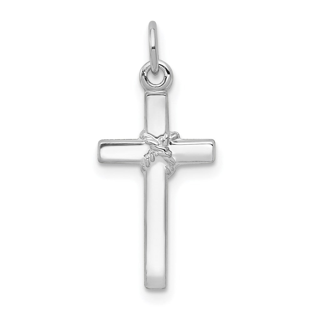 14k White Gold Cross Charm - 6
