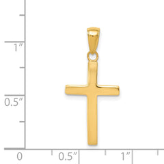 14k Polished Cross Charm - 9