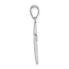 14k White Gold Polished Cross Charm - 6